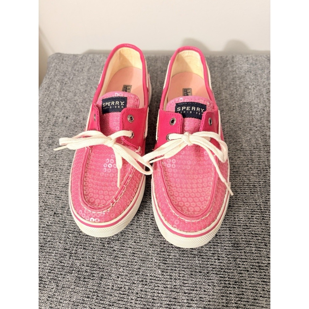 Sperry Top-Sider Boat Shoes Y2K Sequin Embellished Pink Vintage Gem